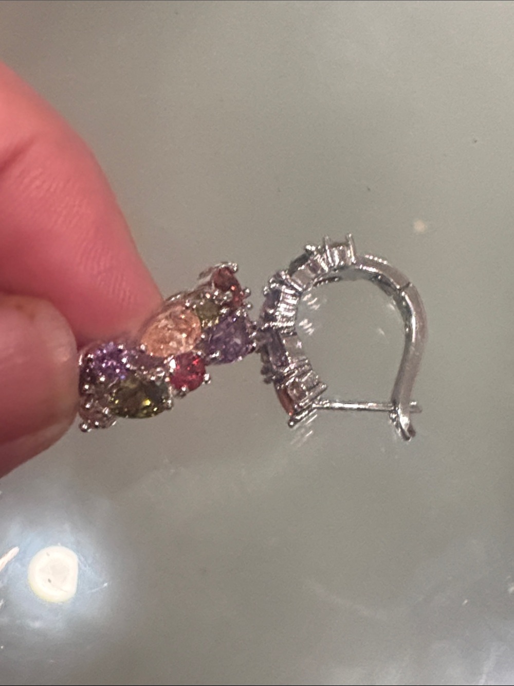 925 silver Multi Color AAA Zircon Hoop Earrings